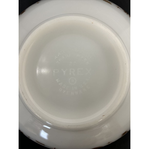 Pyrex Early American Cinderella 443 White Brown 2-1/2 Qt Nesting Mixing Bowl - Picture 7 of 14